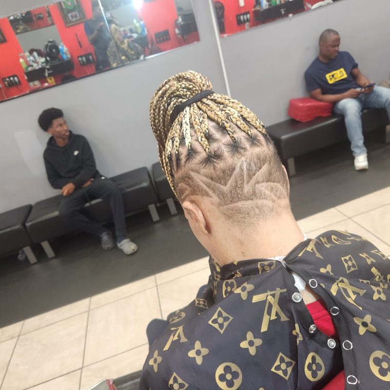 Braided style with custom hair design